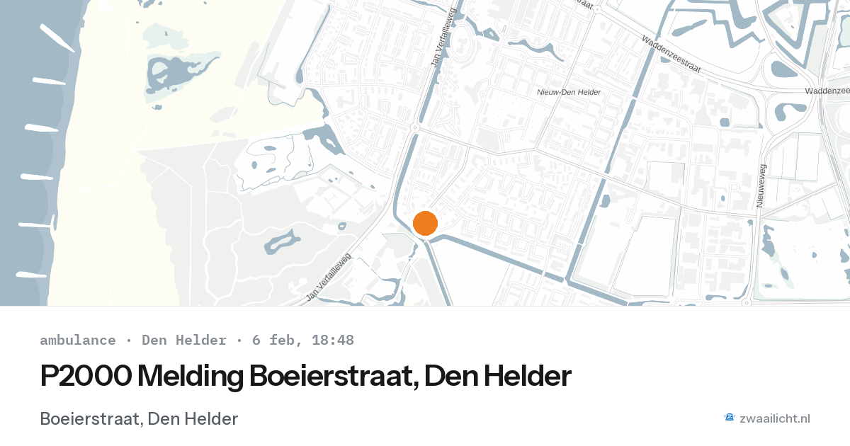P2000 Melding Boeierstraat, Den Helder — 6 feb 2026