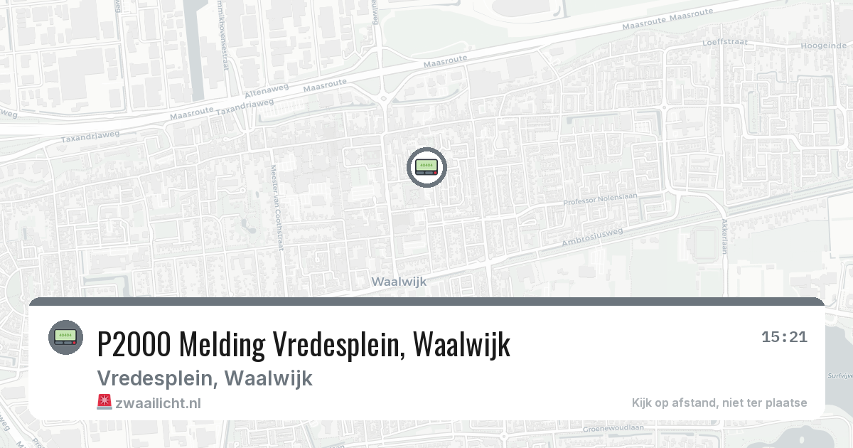 P2000 Melding Vredesplein, Waalwijk — 18 jul 2026