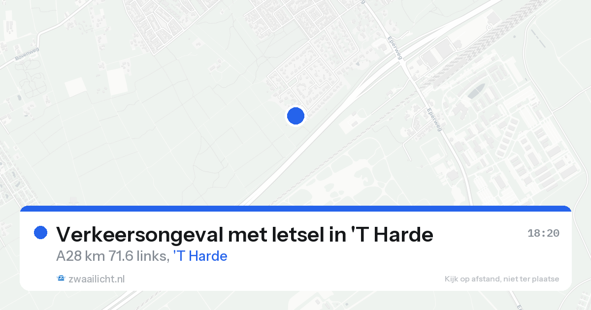 Verkeersongeval met letsel in 'T Harde — 20 aug 2026