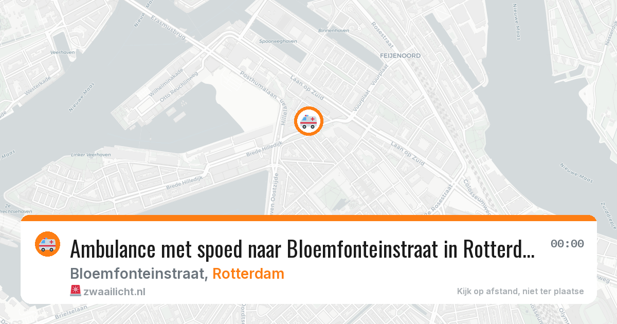 Ambulance met spoed naar Bloemfonteinstraat in Rotterdam — 24 mei 2026