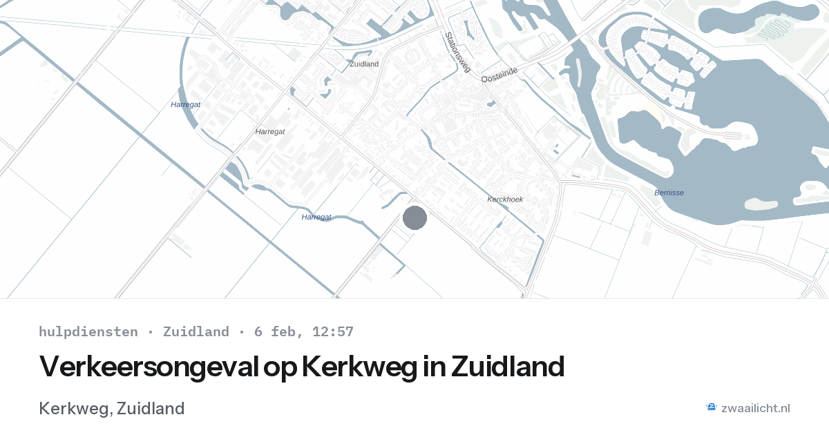Verkeersongeval op Kerkweg in Zuidland — 6 feb 2026