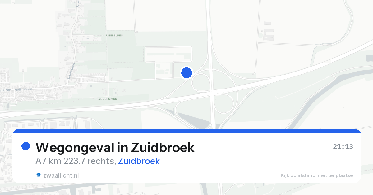 Wegongeval in Zuidbroek — 17 aug 2026