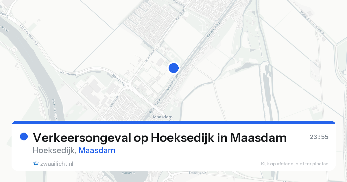 Verkeersongeval op Hoeksedijk in Maasdam — 14 aug 2026