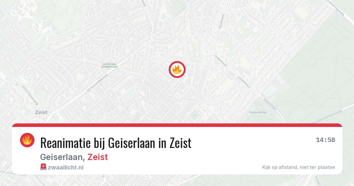 Reanimatie bij Geiserlaan in Zeist — 20 jun 2026
