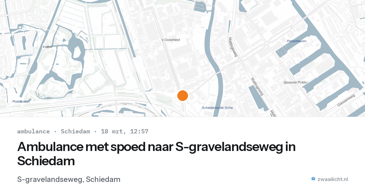 Ambulance met spoed naar S-gravelandseweg in Schiedam — 18 mrt 2026