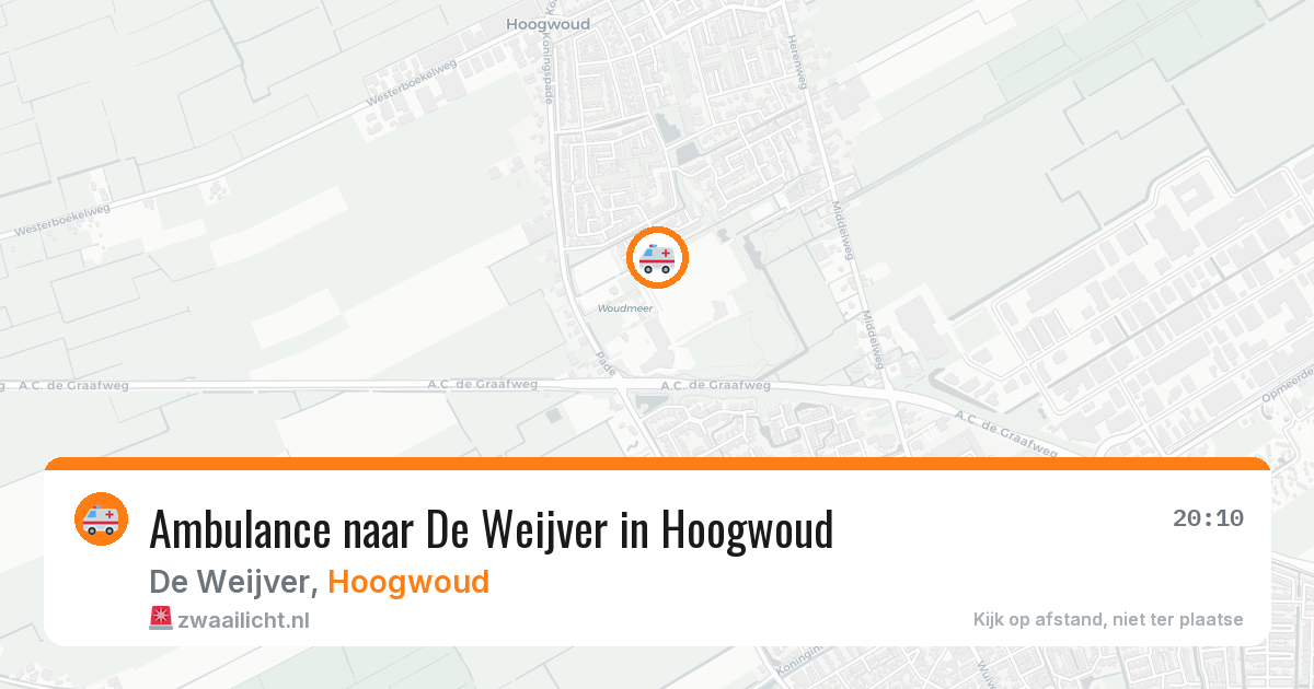 Ambulance naar De Weijver in Hoogwoud — 19 mei 2026