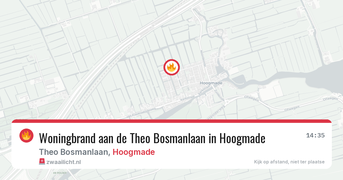 Woningbrand aan de Theo Bosmanlaan in Hoogmade — 24 feb 2026