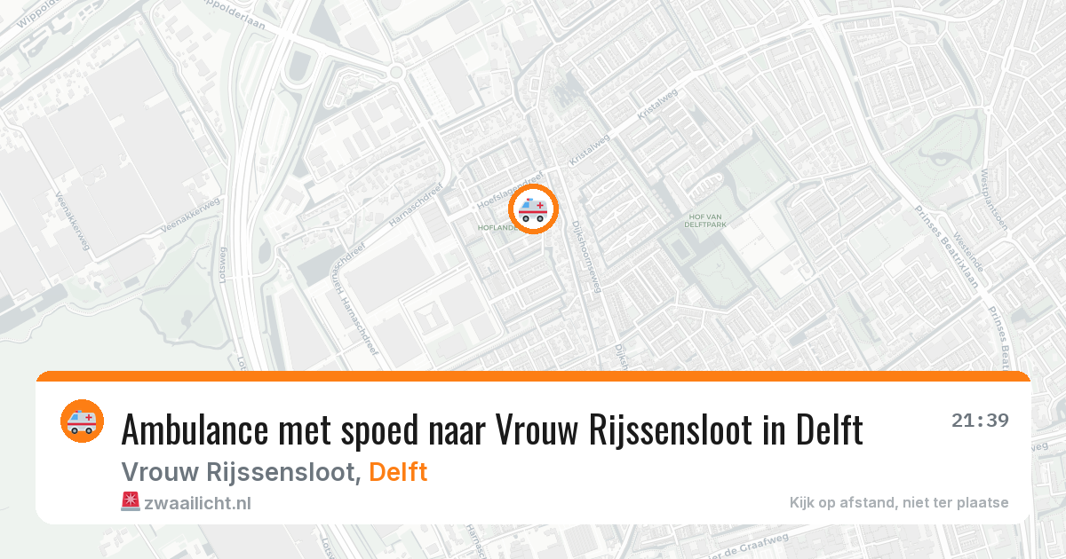 Ambulance met spoed naar Vrouw Rijssensloot in Delft — 30 mei 2026