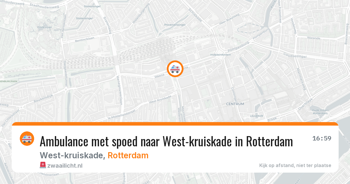 Ambulance met spoed naar West-kruiskade in Rotterdam — 7 aug 2026