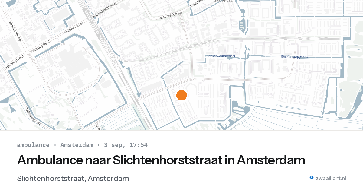 Ambulance naar Slichtenhorststraat in Amsterdam — 3 sep 2026