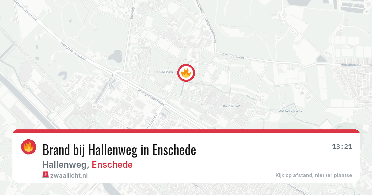 Brand bij Hallenweg in Enschede — 16 jun 2026