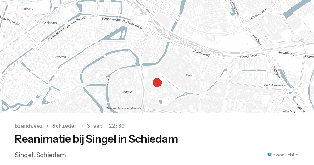 Reanimatie bij Singel in Schiedam — 3 sep 2026
