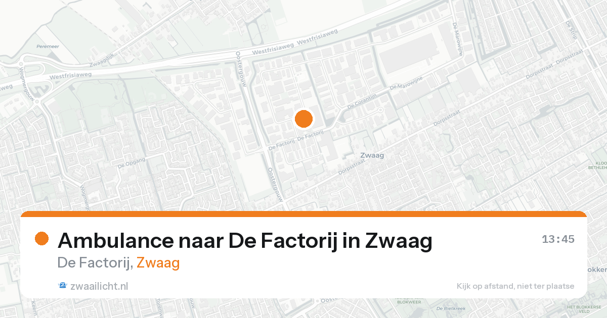 Ambulance naar De Factorij in Zwaag — 31 jan 2026