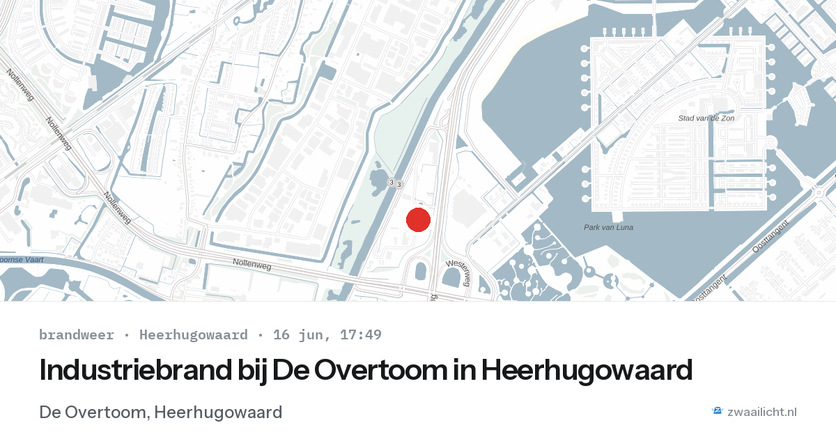 Industriebrand bij De Overtoom in Heerhugowaard — 16 jun 2026
