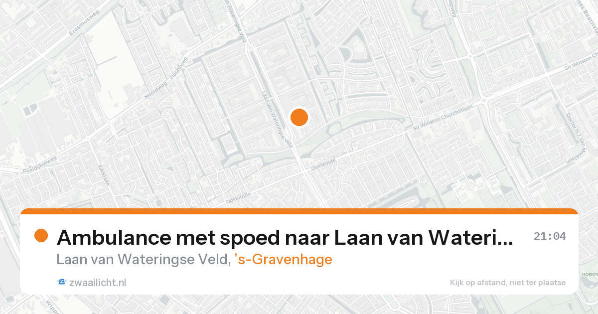 Ambulance met spoed naar Laan van Wateringse Veld in 's-Gravenhage — 16 aug 2026