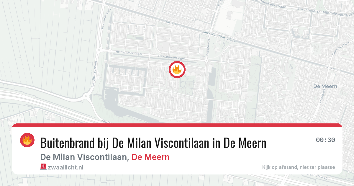 Buitenbrand bij De Milan Viscontilaan in De Meern — 7 jul 2026