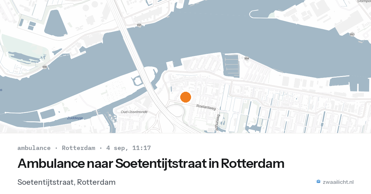Ambulance naar Soetentijtstraat in Rotterdam — 4 sep 2026