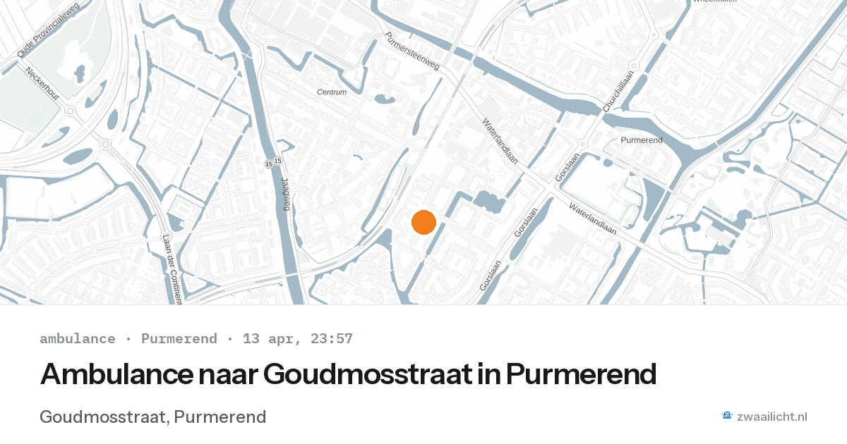 Ambulance naar Goudmosstraat in Purmerend — 13 apr 2026