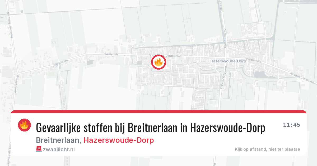 Gevaarlijke stoffen bij Breitnerlaan in Hazerswoude-Dorp — 7 mei 2026