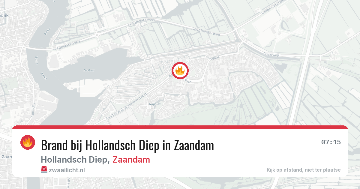 Brand bij Hollandsch Diep in Zaandam — 29 jun 2026