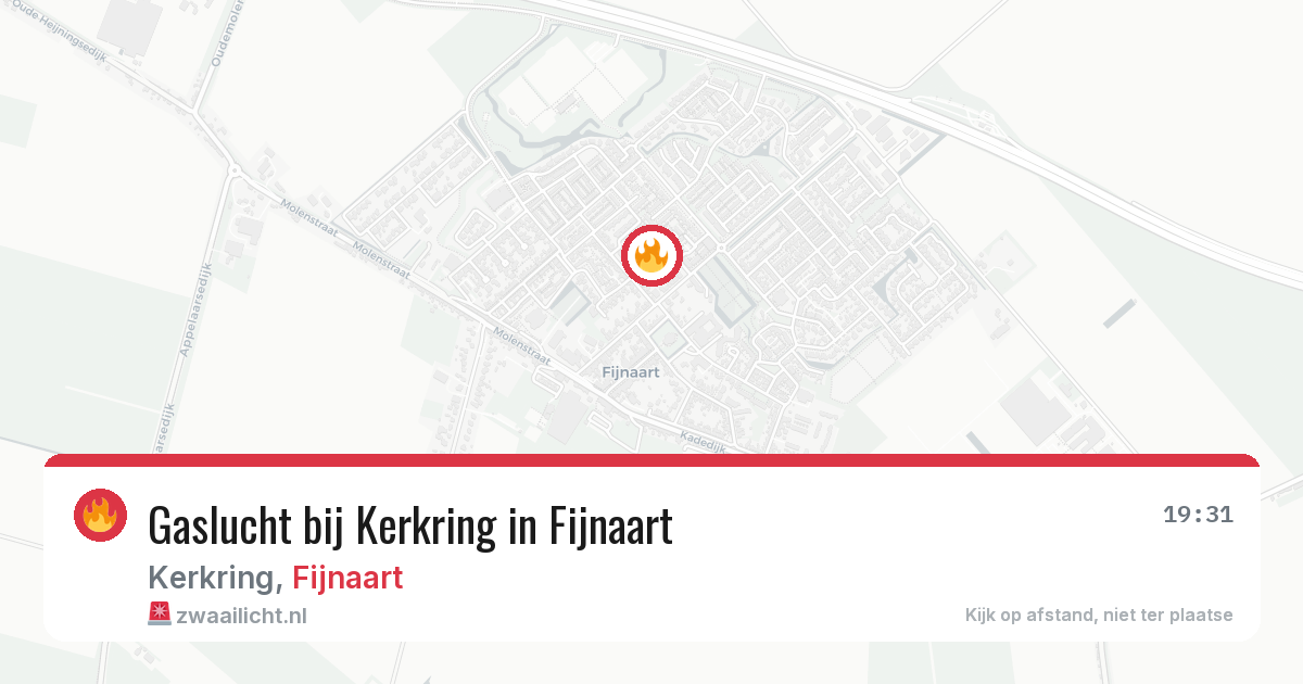 Gaslucht bij Kerkring in Fijnaart — 26 apr 2026