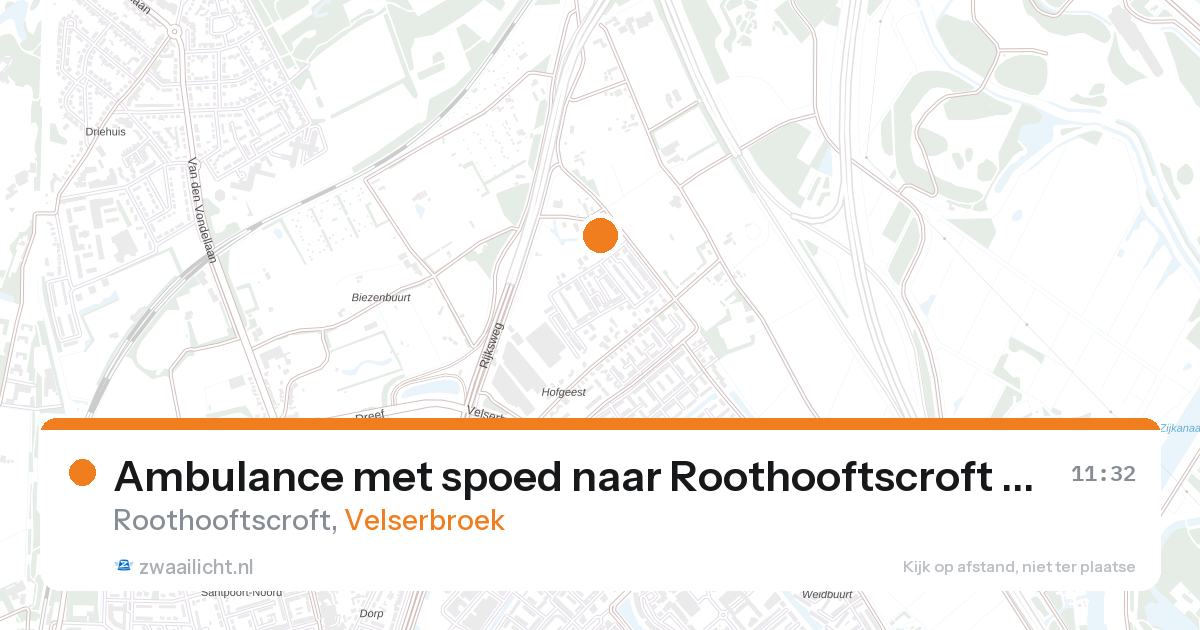 Ambulance met spoed naar Roothooftscroft in Velserbroek — 28 aug 2026