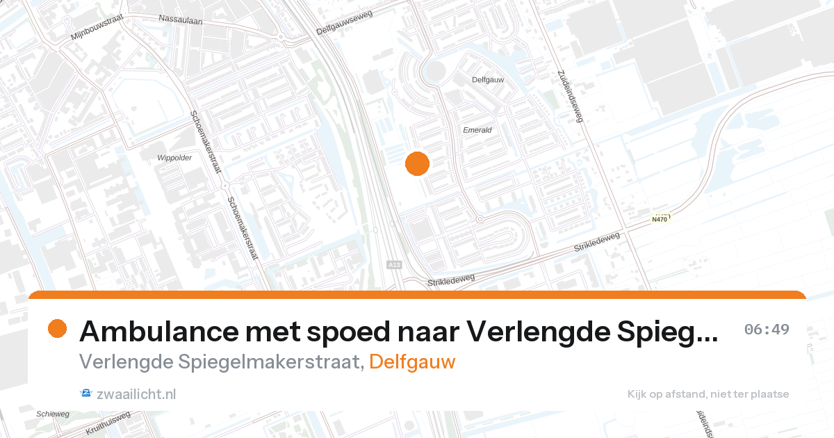 Ambulance met spoed naar Verlengde Spiegelmakerstraat in Delfgauw — 23 apr 2026