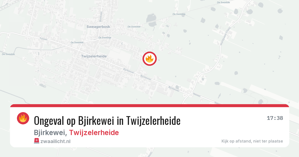Ongeval op Bjirkewei in Twijzelerheide — 6 jul 2026