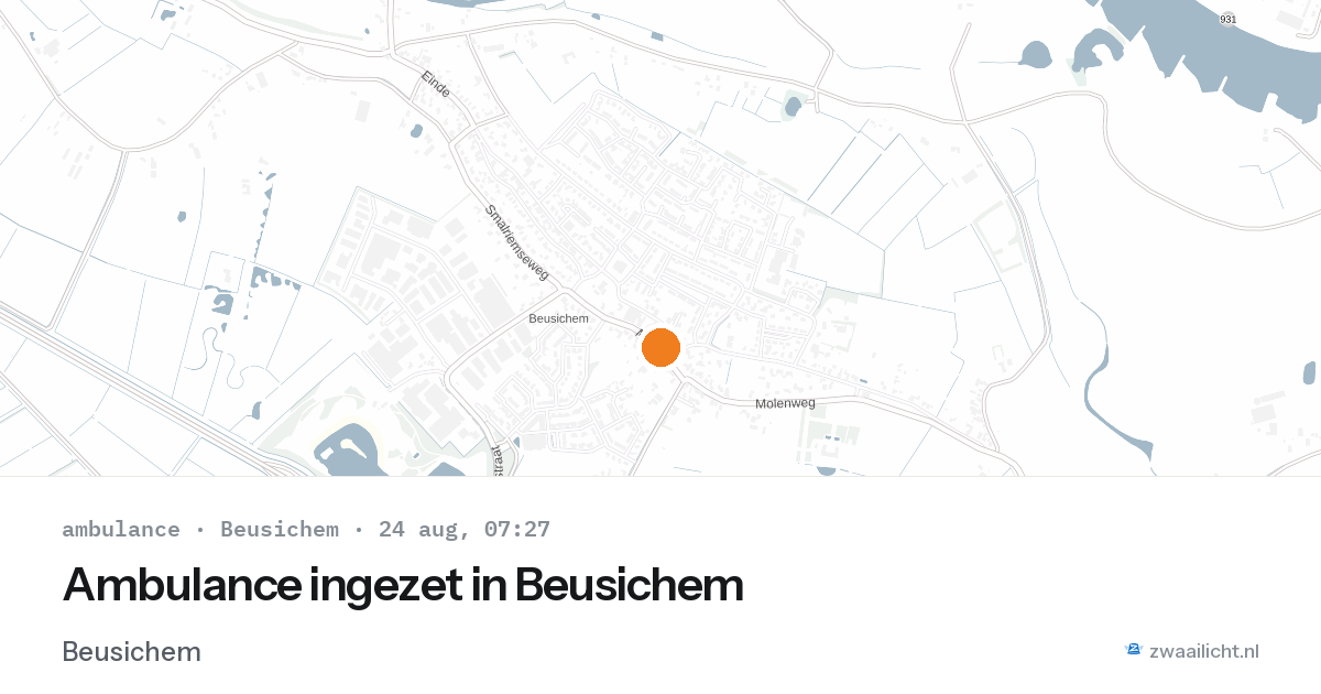Ambulance ingezet in Beusichem — 24 aug 2026