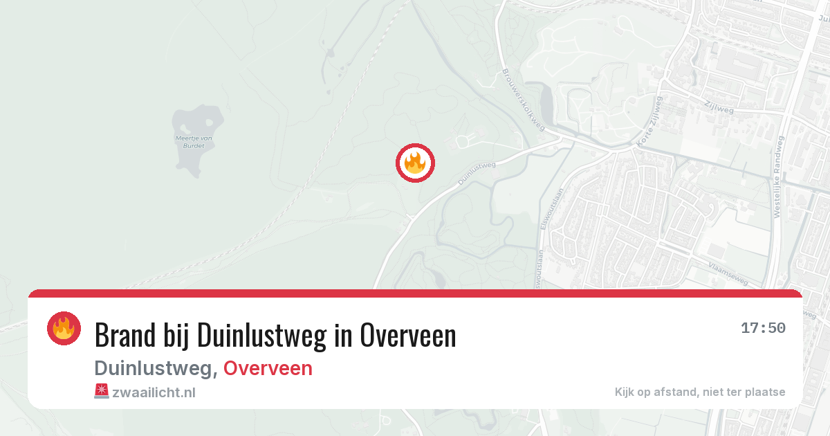 Brand bij Duinlustweg in Overveen — 23 mei 2026