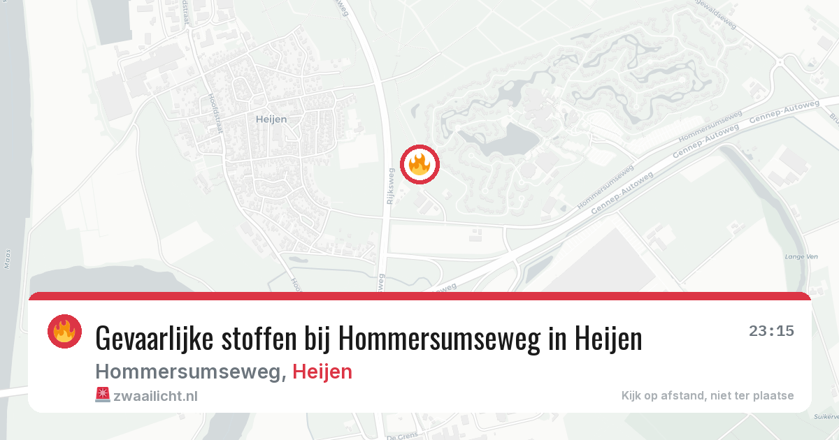 Gevaarlijke stoffen bij Hommersumseweg in Heijen — 14 mrt 2026