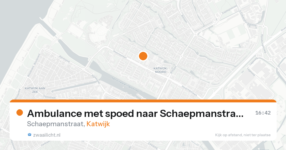 Ambulance met spoed naar Schaepmanstraat in Katwijk — 16 aug 2026