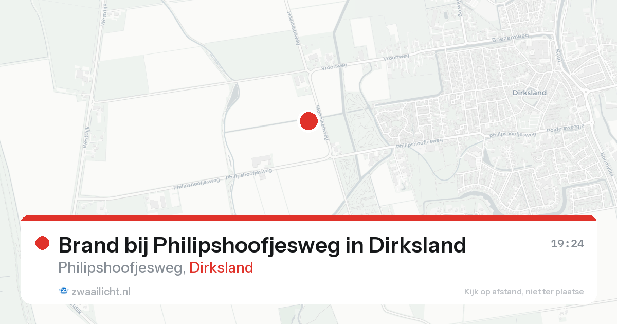 Brand bij Philipshoofjesweg in Dirksland — 20 aug 2026