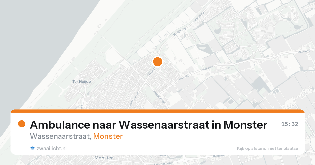 Ambulance naar Wassenaarstraat in Monster — 24 aug 2026