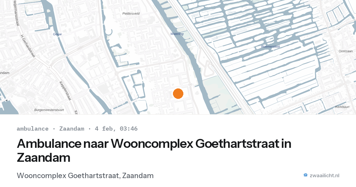 Ambulance naar Wooncomplex Goethartstraat in Zaandam — 4 feb 2026