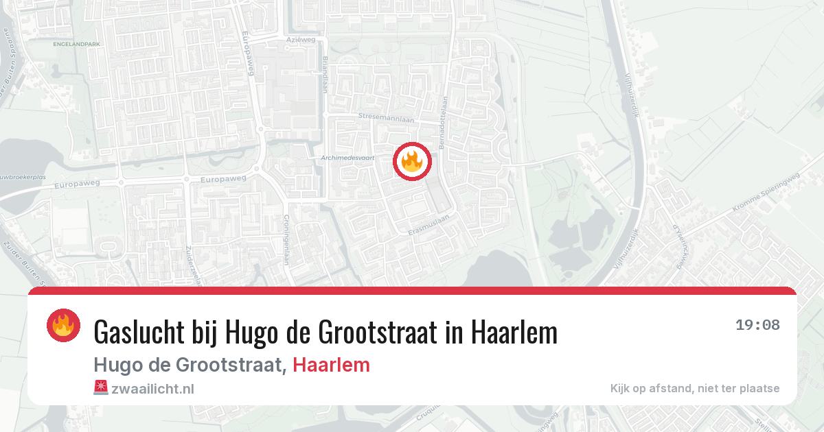 Gaslucht bij Hugo de Grootstraat in Haarlem — 13 apr 2026