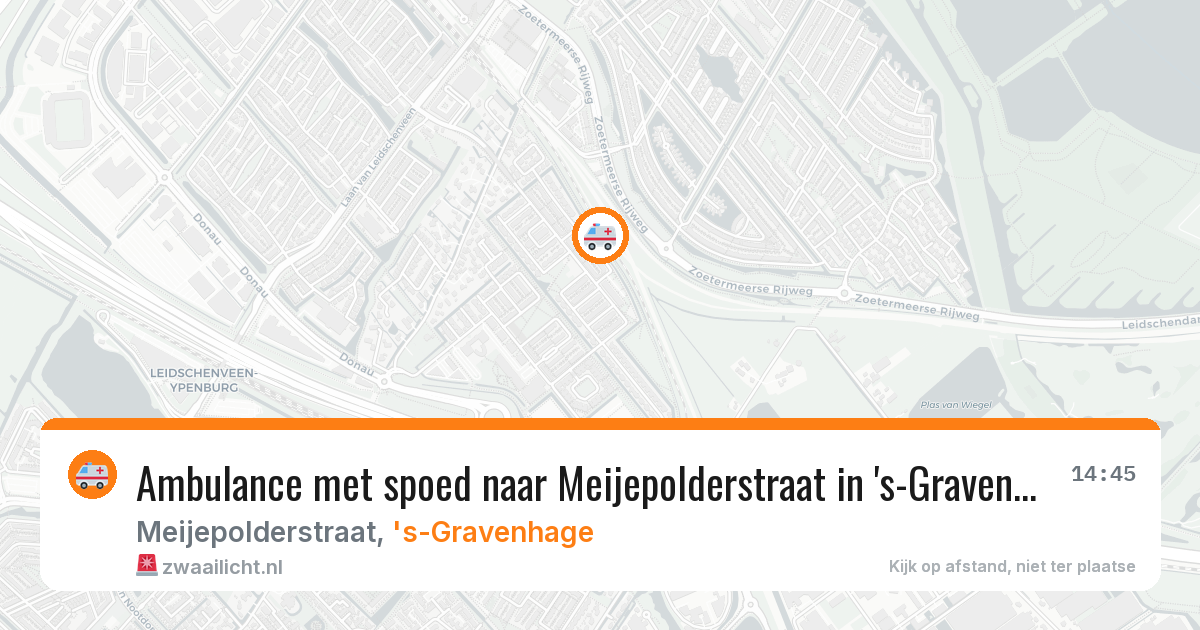 Ambulance met spoed naar Meijepolderstraat in 's-Gravenhage — 16 mei 2026