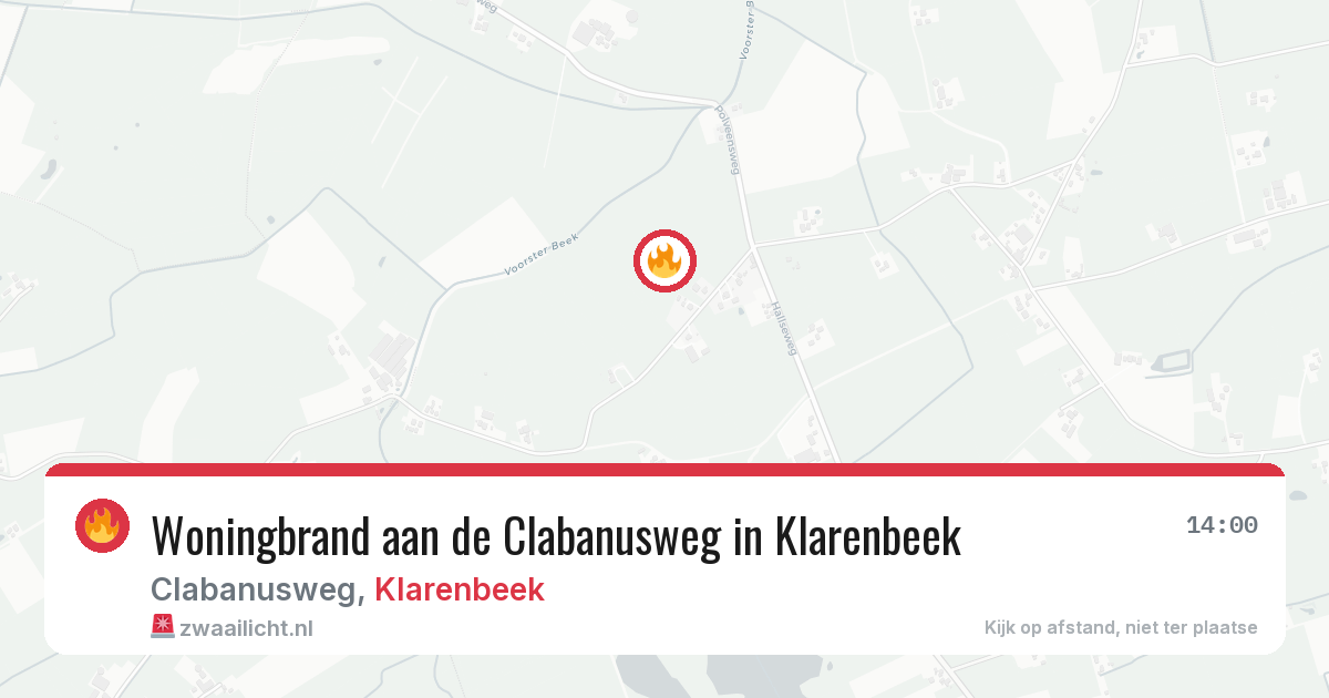 Woningbrand aan de Clabanusweg in Klarenbeek — 17 jun 2026