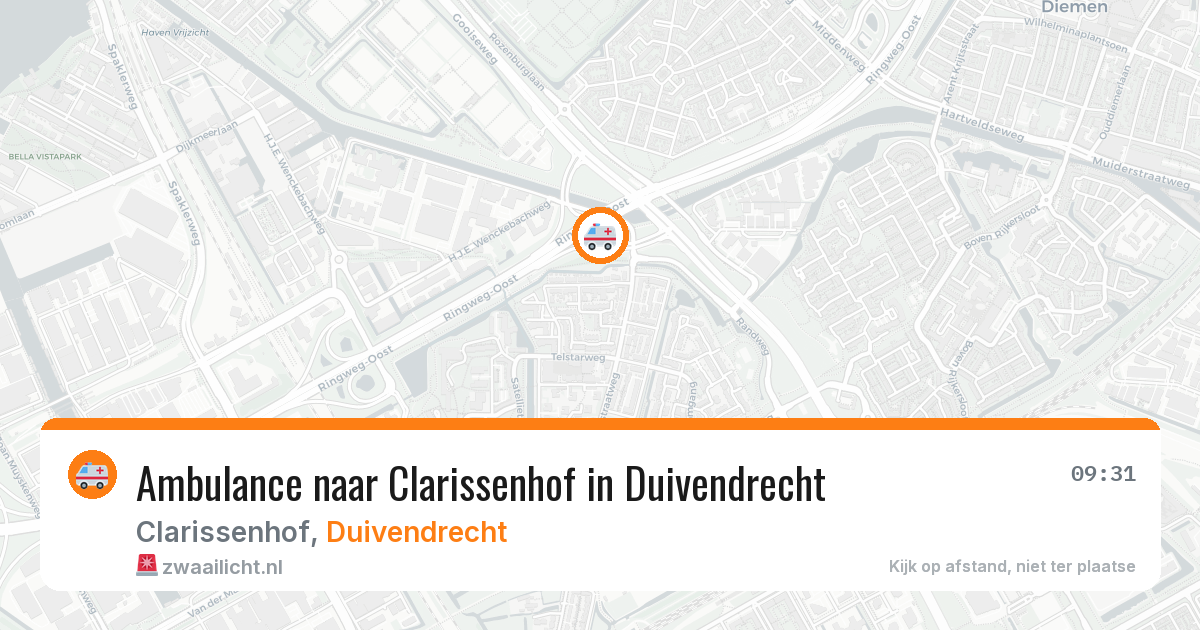 Ambulance naar Clarissenhof in Duivendrecht — 31 jul 2026