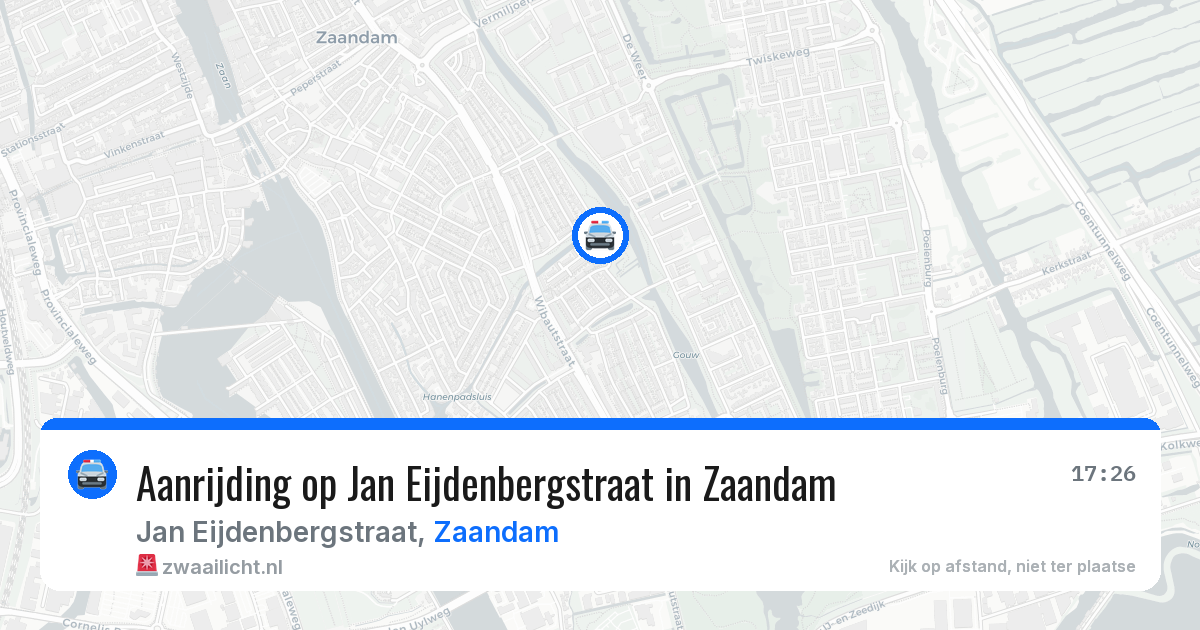 Aanrijding op Jan Eijdenbergstraat in Zaandam — 18 mei 2026