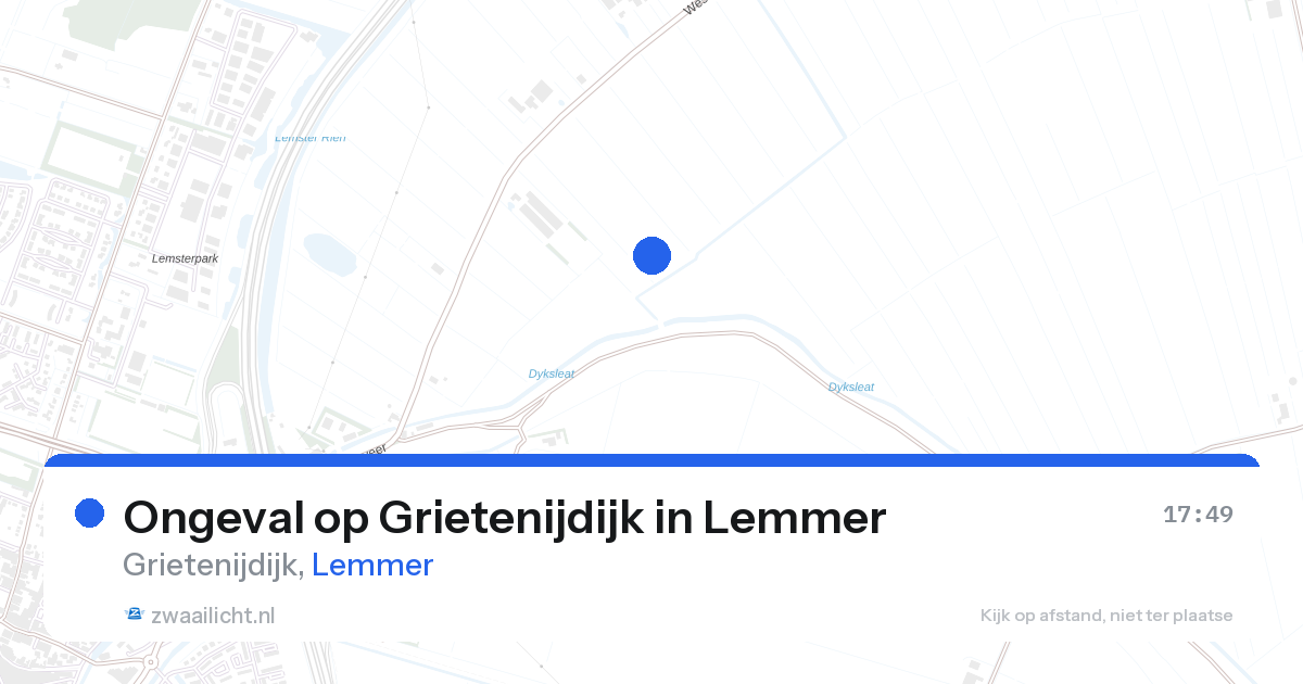 Ongeval op Grietenijdijk in Lemmer — 23 aug 2026