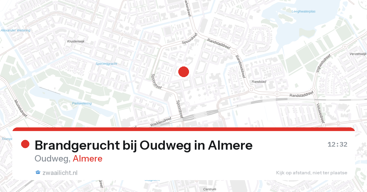Brandgerucht bij Oudweg in Almere — 14 mei 2026