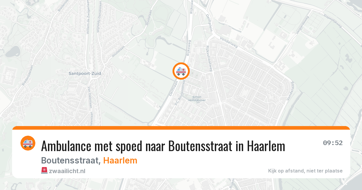 Ambulance met spoed naar Boutensstraat in Haarlem — 14 aug 2026