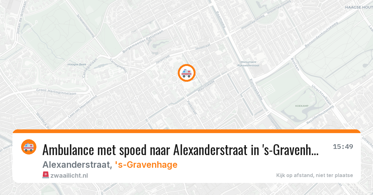 Ambulance met spoed naar Alexanderstraat in 's-Gravenhage — 23 mei 2026