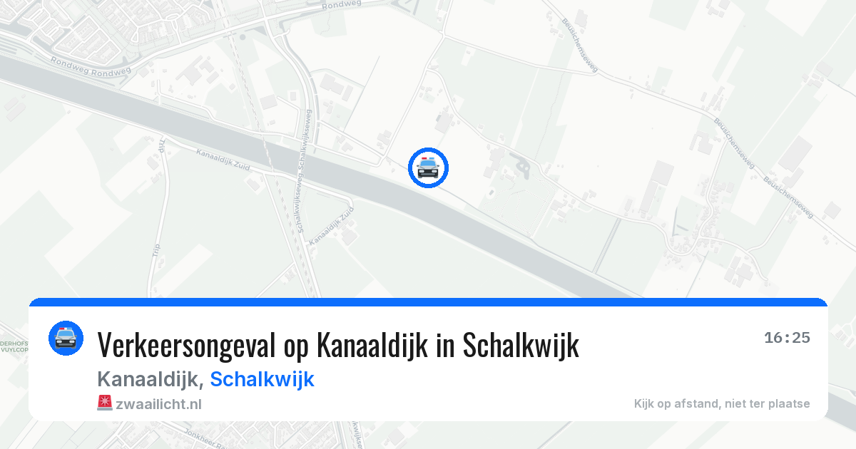 Verkeersongeval op Kanaaldijk in Schalkwijk — 6 apr 2026