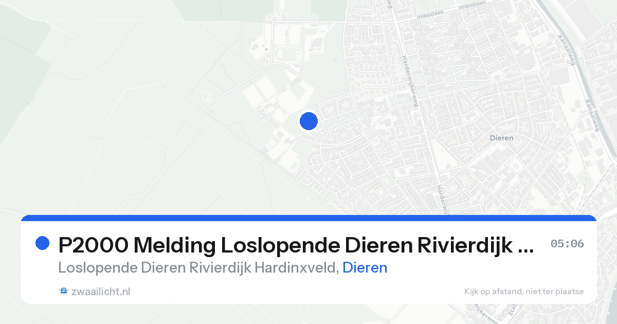 P2000 Melding Loslopende Dieren Rivierdijk Hardinxveld, Dieren — 17 aug 2026