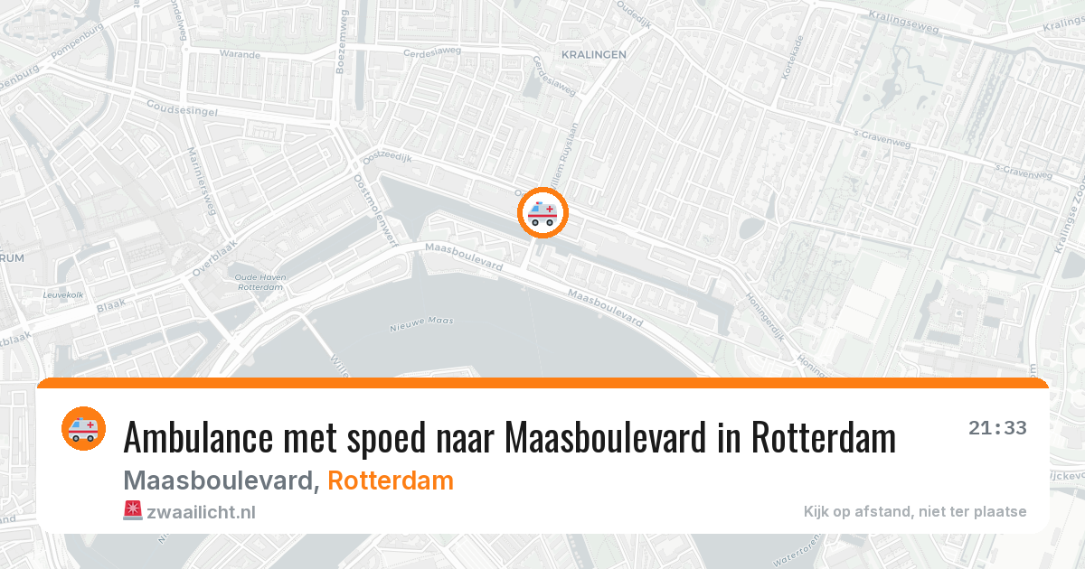 Ambulance met spoed naar Maasboulevard in Rotterdam — 14 aug 2026