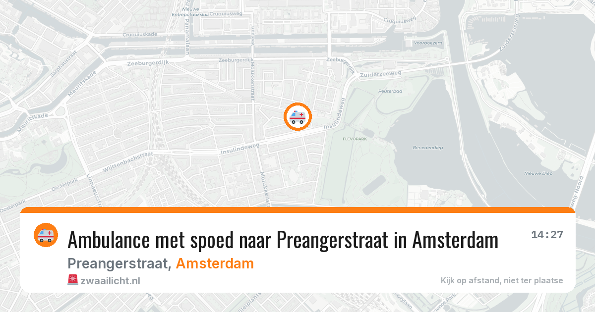Ambulance met spoed naar Preangerstraat in Amsterdam — 5 mei 2026