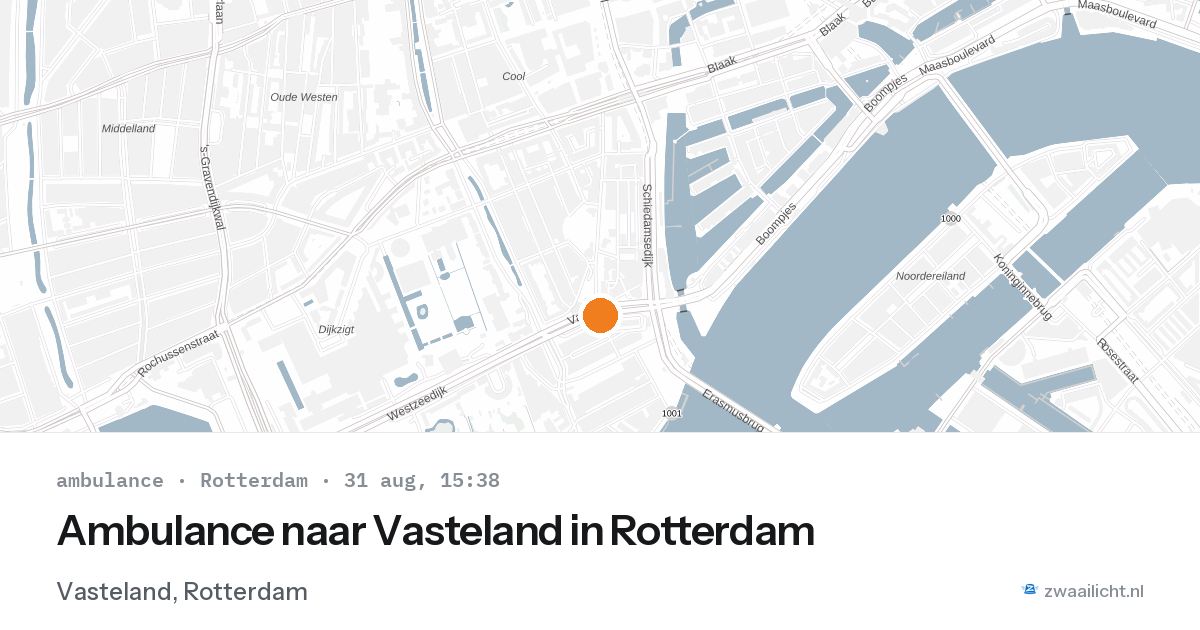 Ambulance naar Vasteland in Rotterdam — 31 aug 2026
