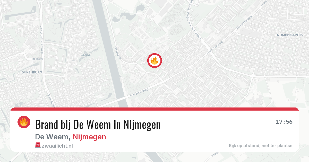 Brand bij De Weem in Nijmegen — 20 apr 2026